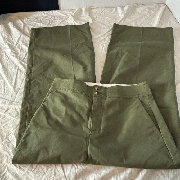 J. Crew Women´s Wide Leg Chino Pants Olive Green Size...